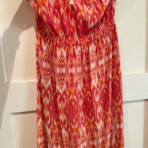 Joie Strapless Summer Pink and Orange Dress Size Small